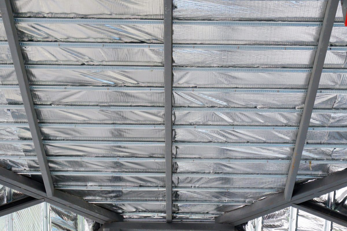 Covering,Thermal,Silver,Foil,Insulation,In,The,Rooftop.